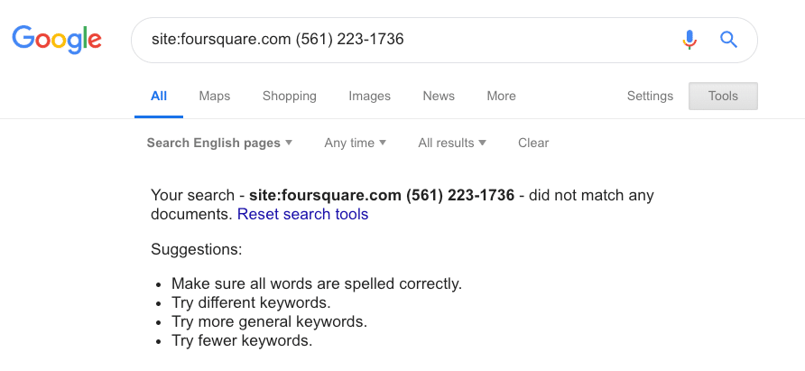 Site Search Showing A Listing Not In Google's Index